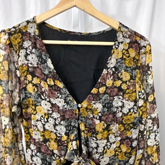 Abercrombie & Fitch Midi Dress Medium Floral Boho Peasant - Picture 11 of 13